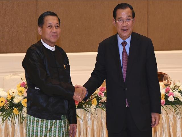 Anger as Cambodia’s Hun Sen meets Myanmar military leader